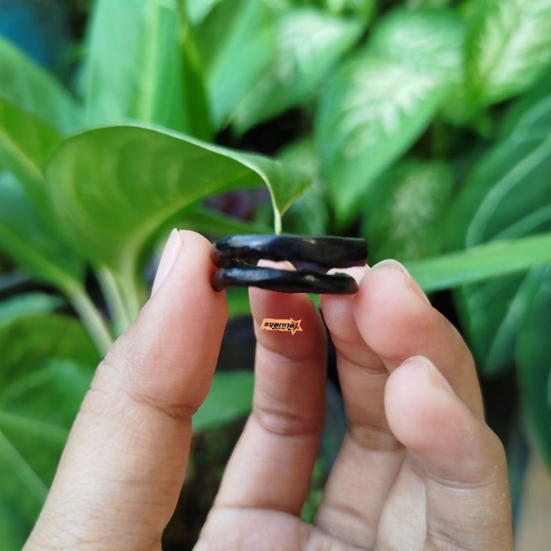 Cincin Hitam Polos Natural Kayu