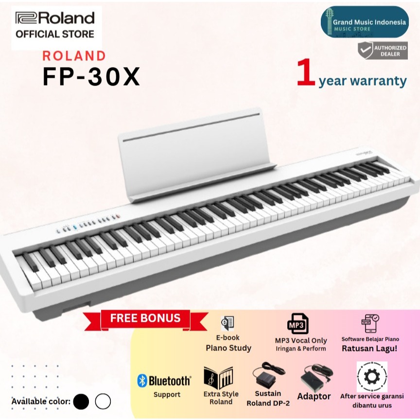 Roland FP-30X Digital Piano (White/black) fp30x fp-30 fp30 Roland Original