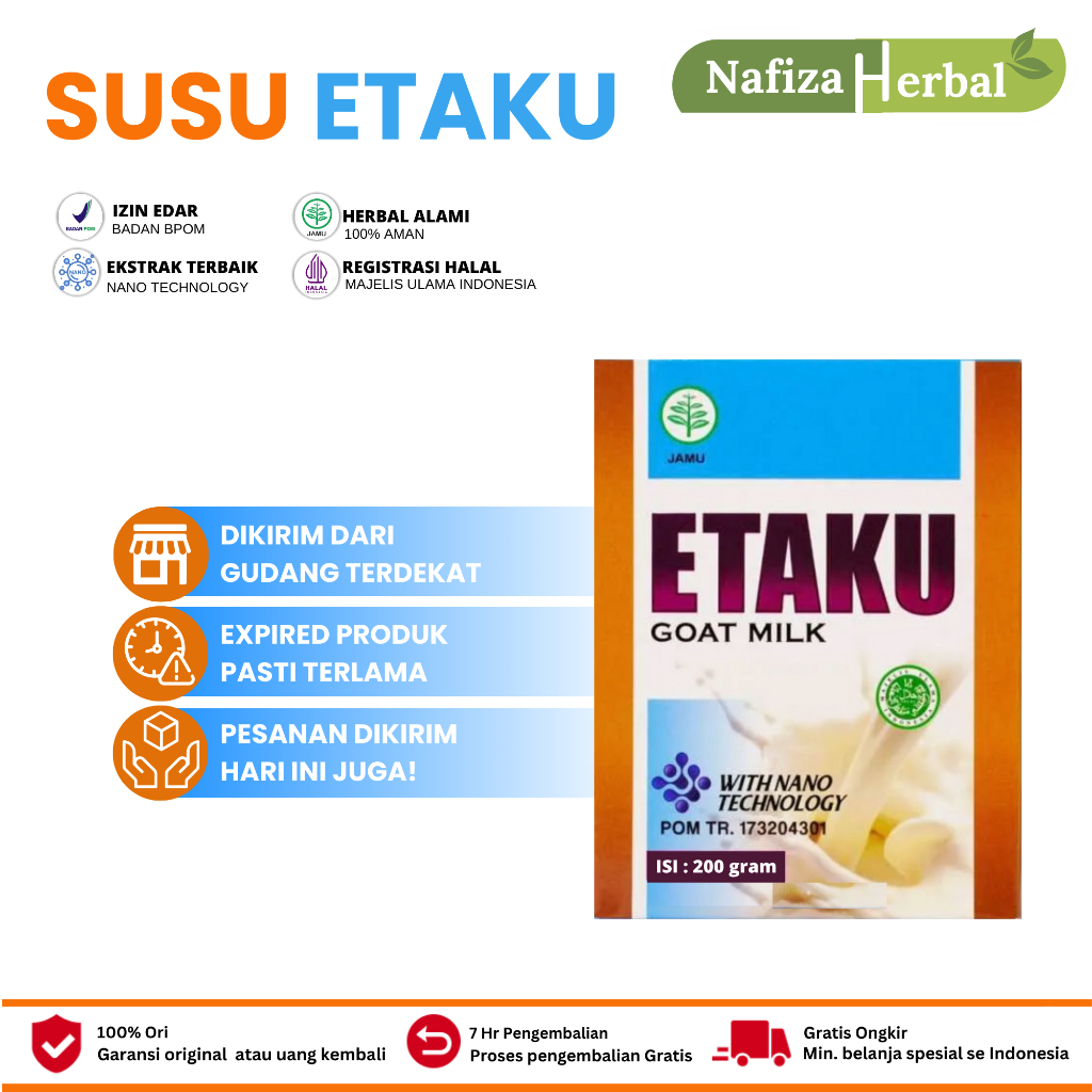 

Nafiza Herbal - Susu Kambing Etaku isi 250 Gram