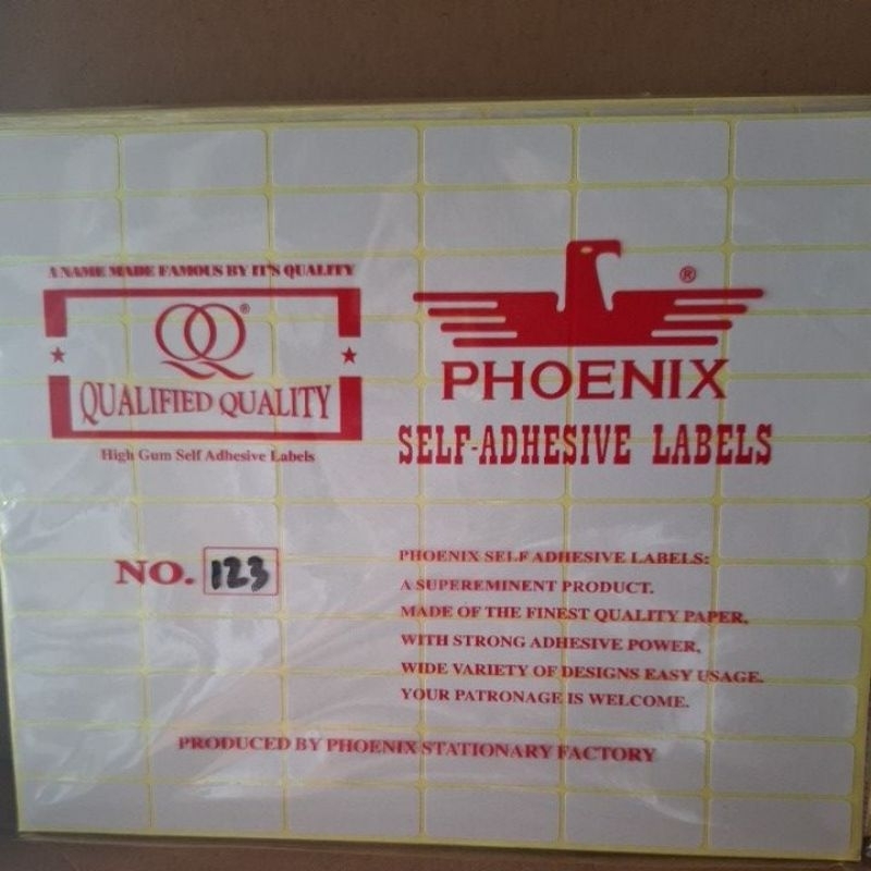 

stiker /label harga no. 123 phoenix 12x30mm 1pak isi 7 lembar