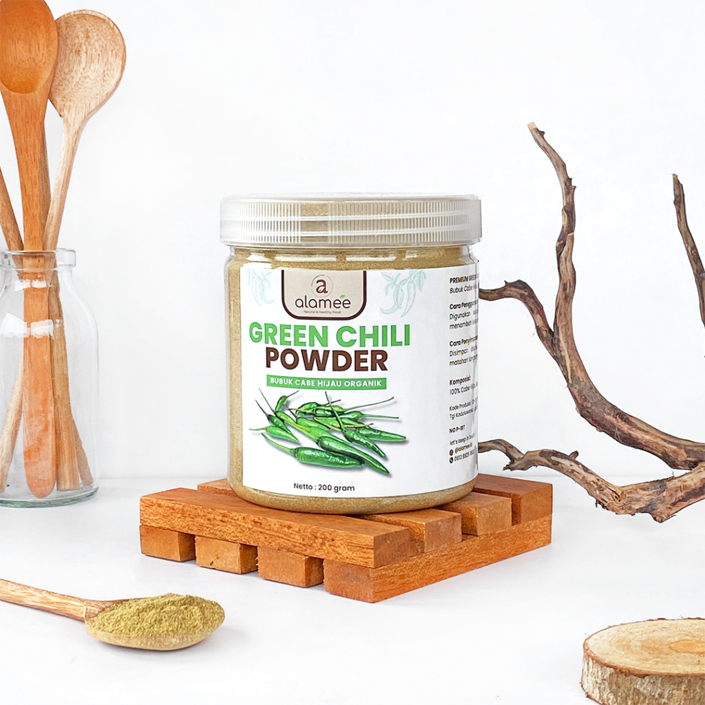 

ALAMEE Bubuk Cabe Hijau Green Chili Seasoning Powder Halus Cabai Bumbu Masak Dapur 200gr