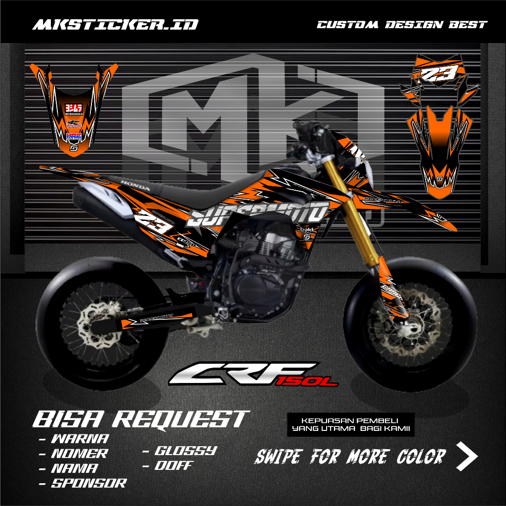DECAL STICKER CRF 150L FULL BODY DECAL CRF 150L SIMPLE MINIMALIS 008 / Decal Crf 150 L Full Body