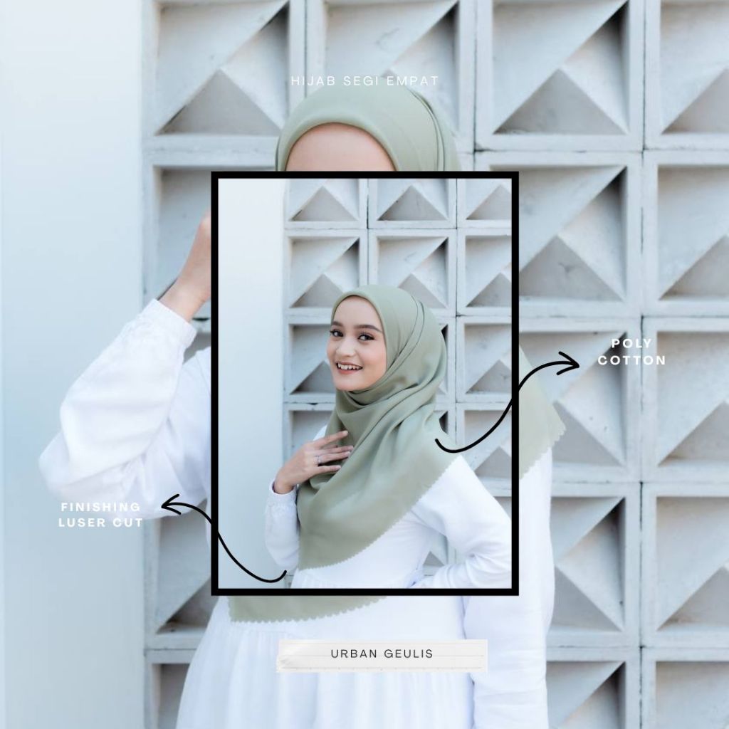 HIJAB JILBAB SEGI EMPAT POLOS LASER CUT KERUDUNG PARIS JADUL BAHAN POLY COTTON HIJAB MURAH PARIS JAD