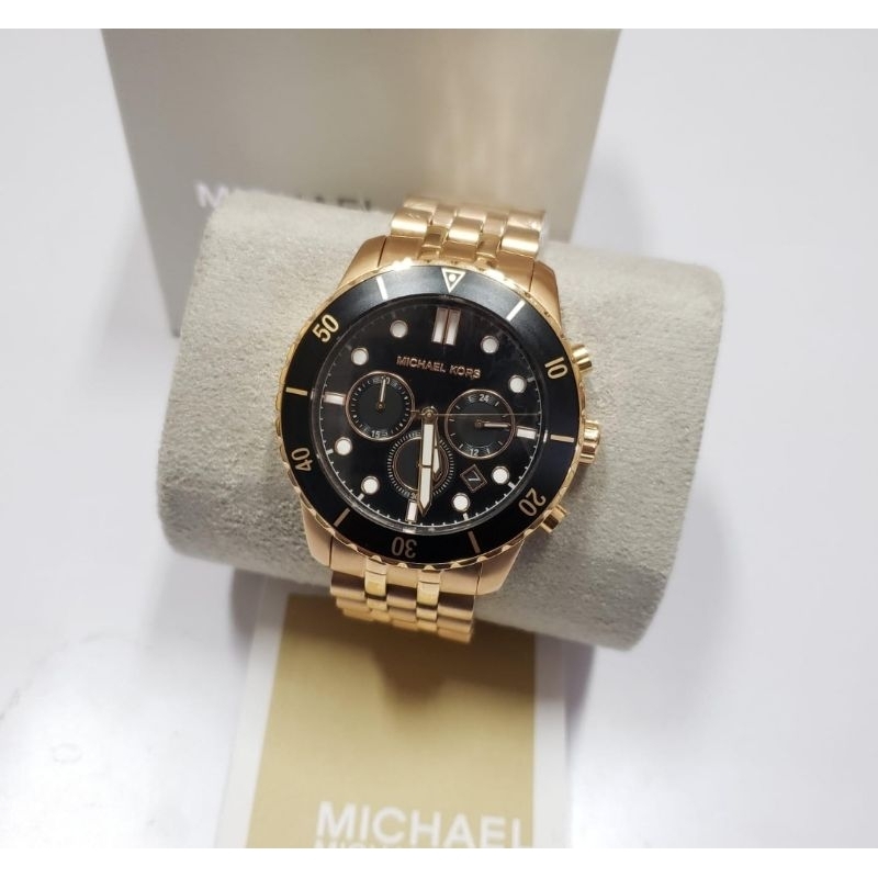 jam pria mk MK8998 stainless rosegold.43mm