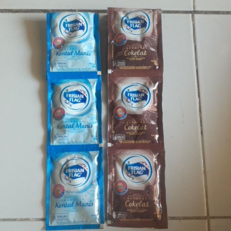 

susu kental manis FRISIAN FLAG 1 renceng 6 sachet, per sachet 38 gram