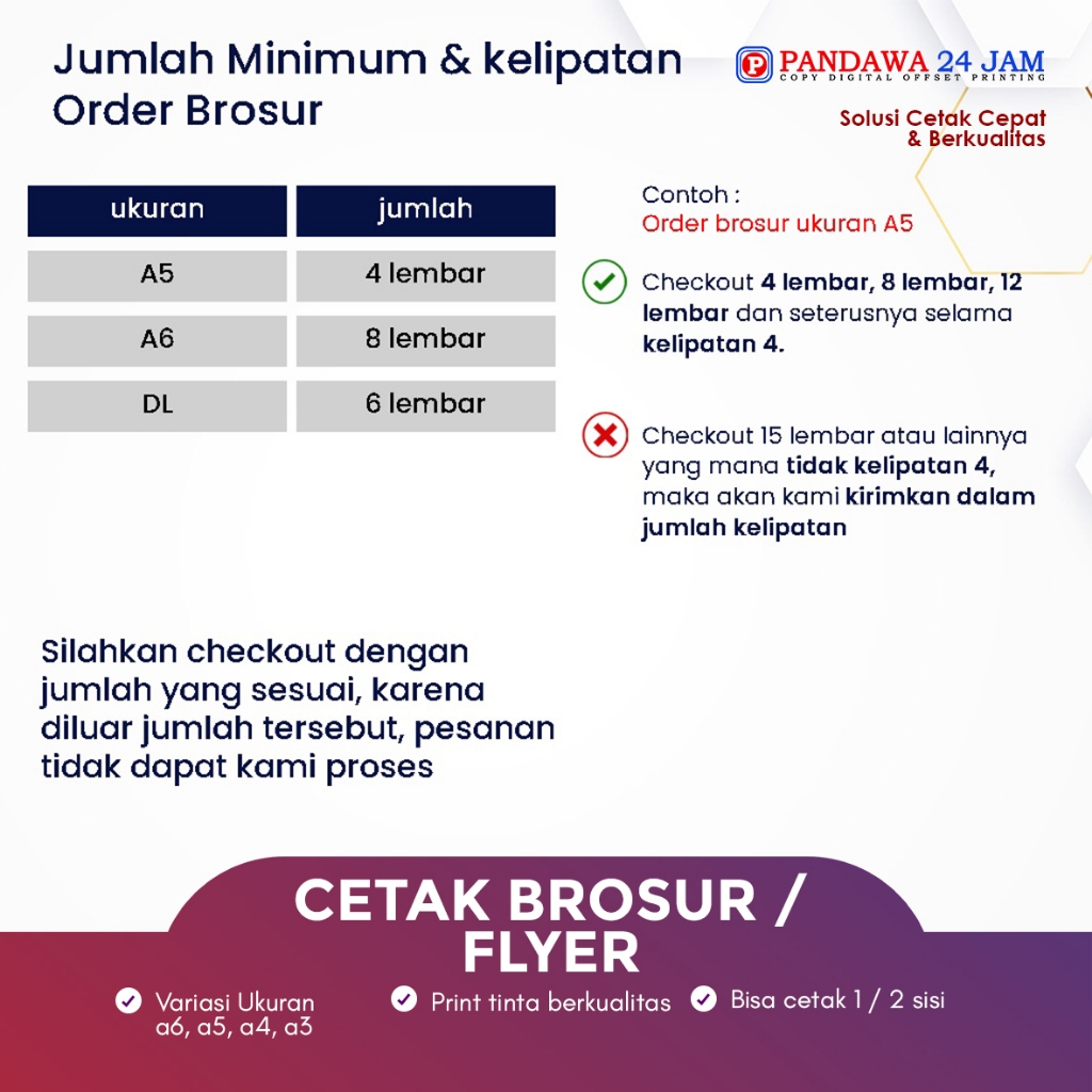 

H7Y Cetak Brosur A5 A4 A6 DL 1 Sisi 2 Sisi 1 Rim Full Color