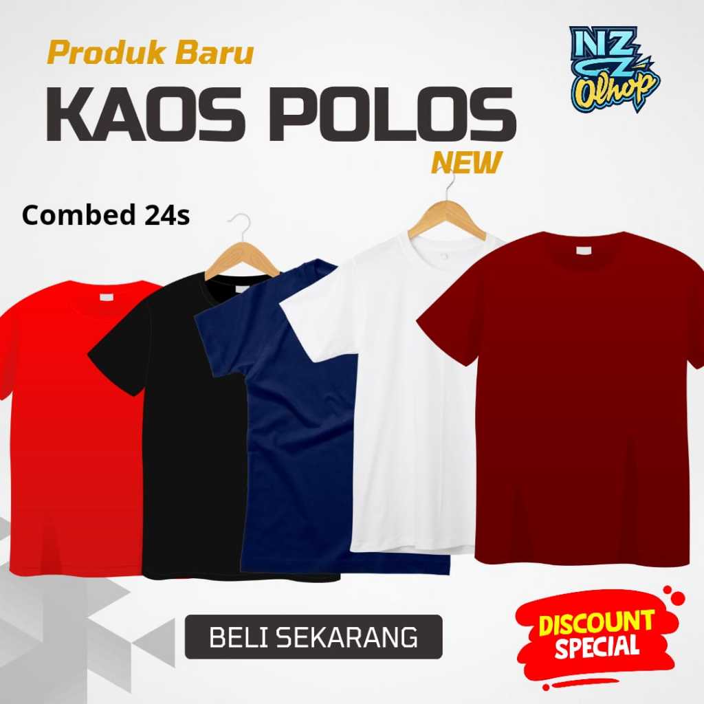Kaos Polos Combed 24s Promo 1 Lusin