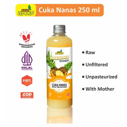 

SUUR LEMOEN Cuka Nanas Pineapple Vinegar With Mother Premium Organic 250 ml-SARI LEMON MURNI