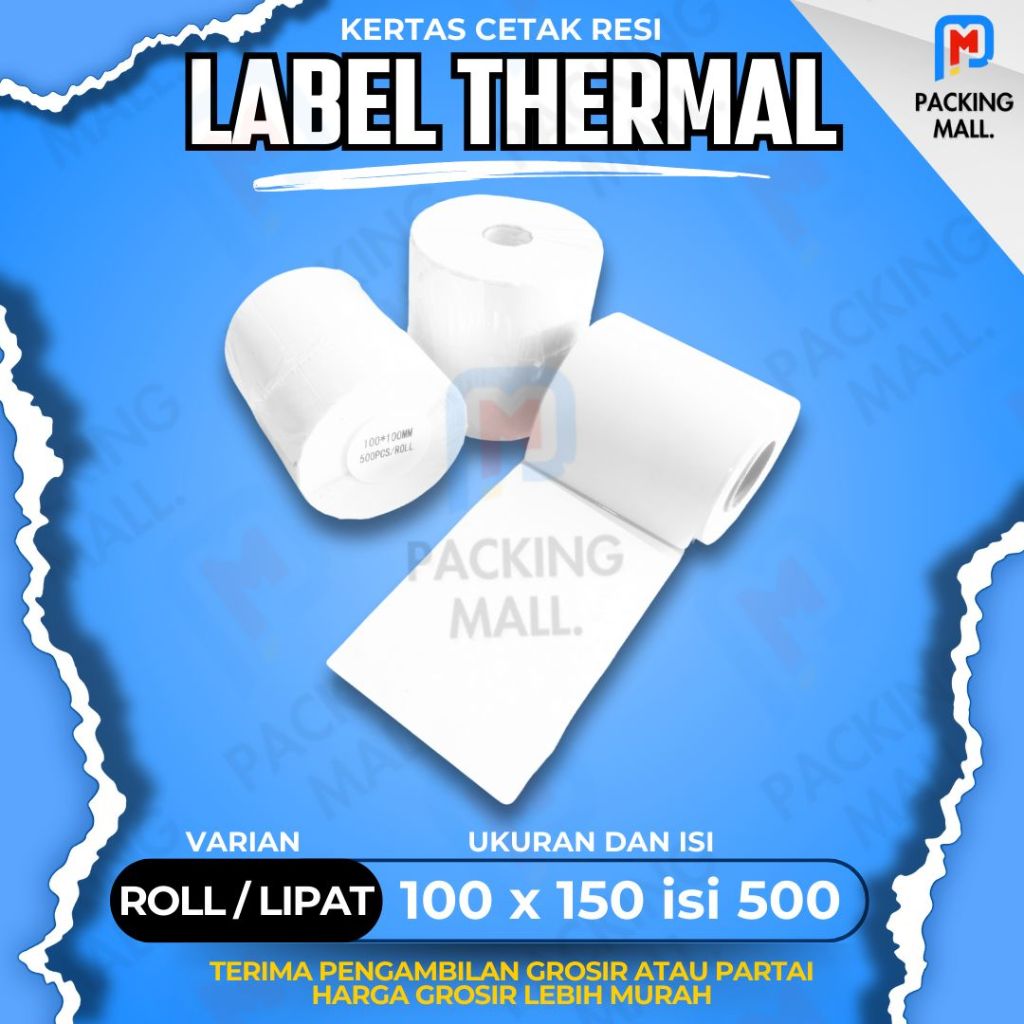 

Kertas Thermal / Label Thermal 100x150 isi 500 pcs / Thermal Resi / Kertas Thermal Resi / Label Thermal Harga Paling Murah