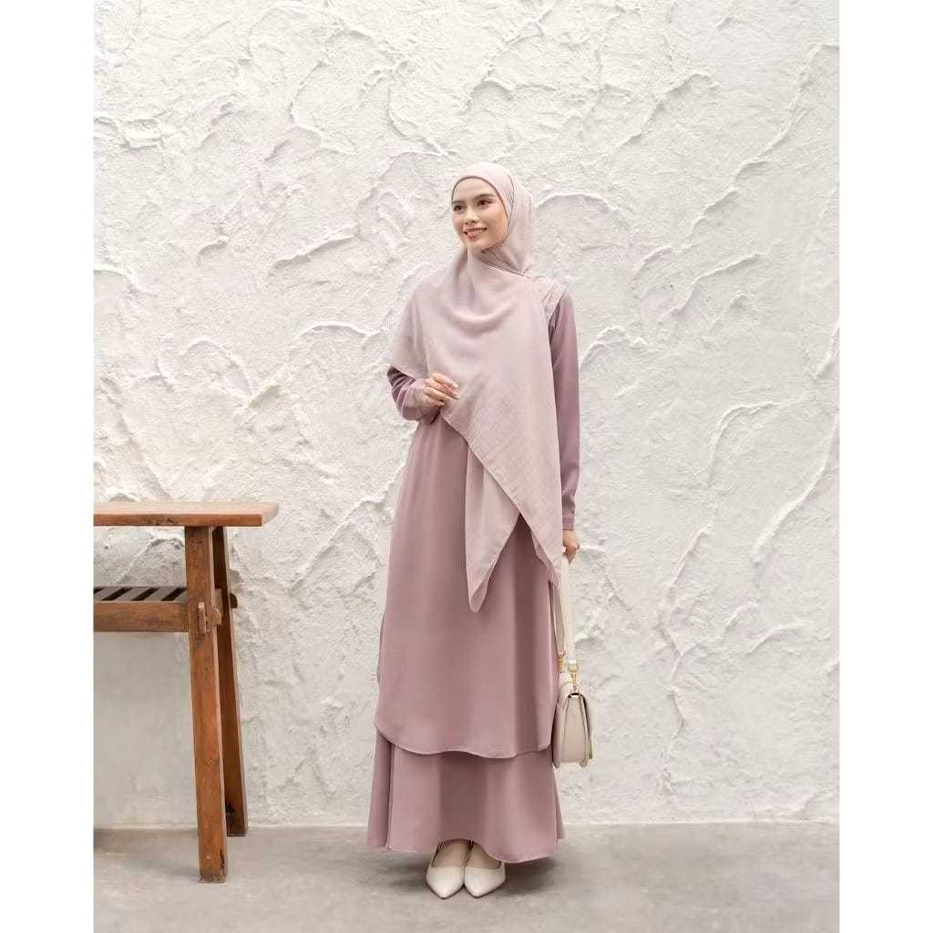 Alzhafir_Collection - Duma Set Rok Tunik One set Abaya / Setelan Tunik Rok Wanita One Set Kekinian /