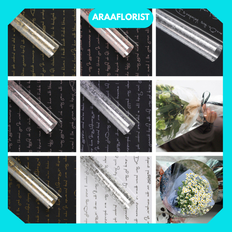 

KB045 Flower Wrapping Paper Bening OPP Cellophane Transparan Waterproof