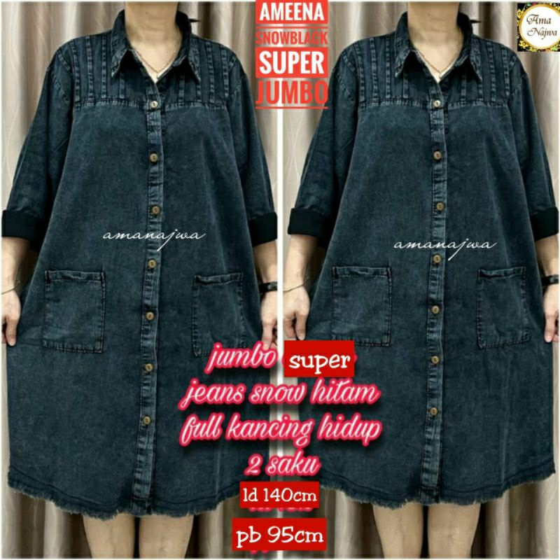 Ameena Ld 140 Tunik Jeans JUMBO OVERSIZE / amanajwa