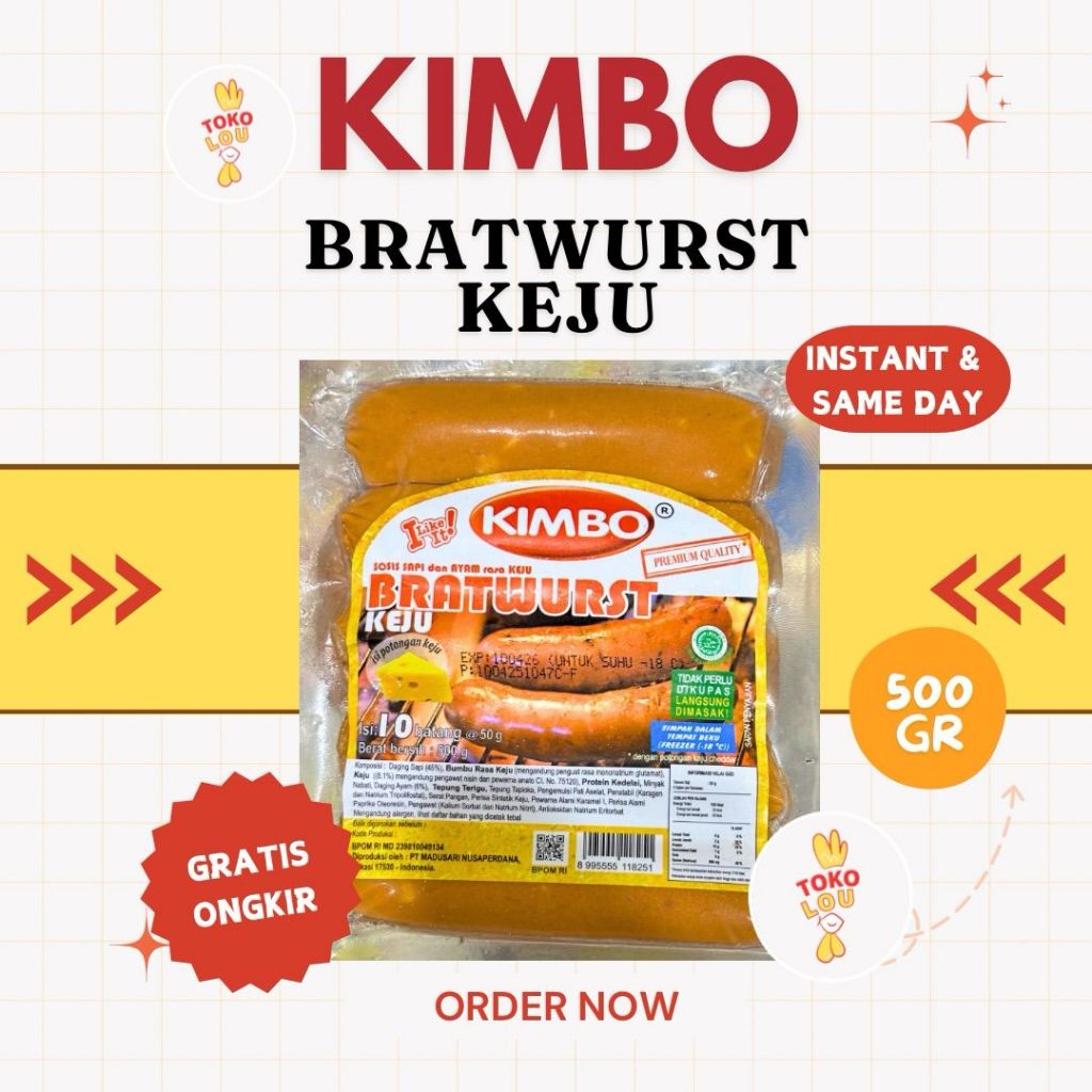 

KIMBO BRATWURST KEJU ISI 10 500GR
