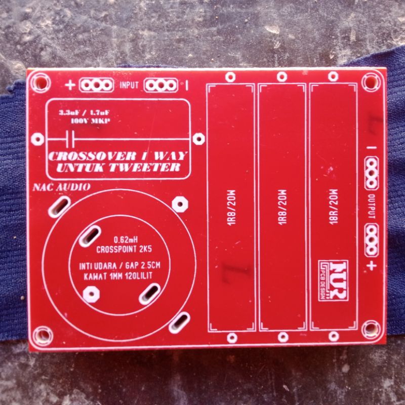 PCB crossover pasif 1 way Balap