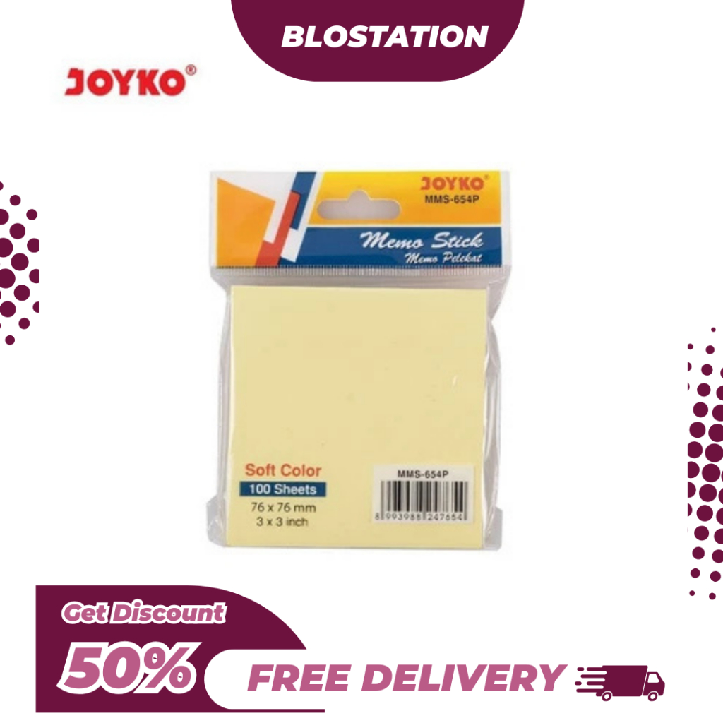 

BT.ID Joyko Memo Sticky Notes MMS-654P Soft Color / Note Tempel Kertas