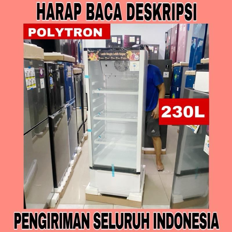 SHOWCASE POLYTRON SCN-180 RAK 3 230 Liter (FREE ONGKIR SERANG BANTEN)