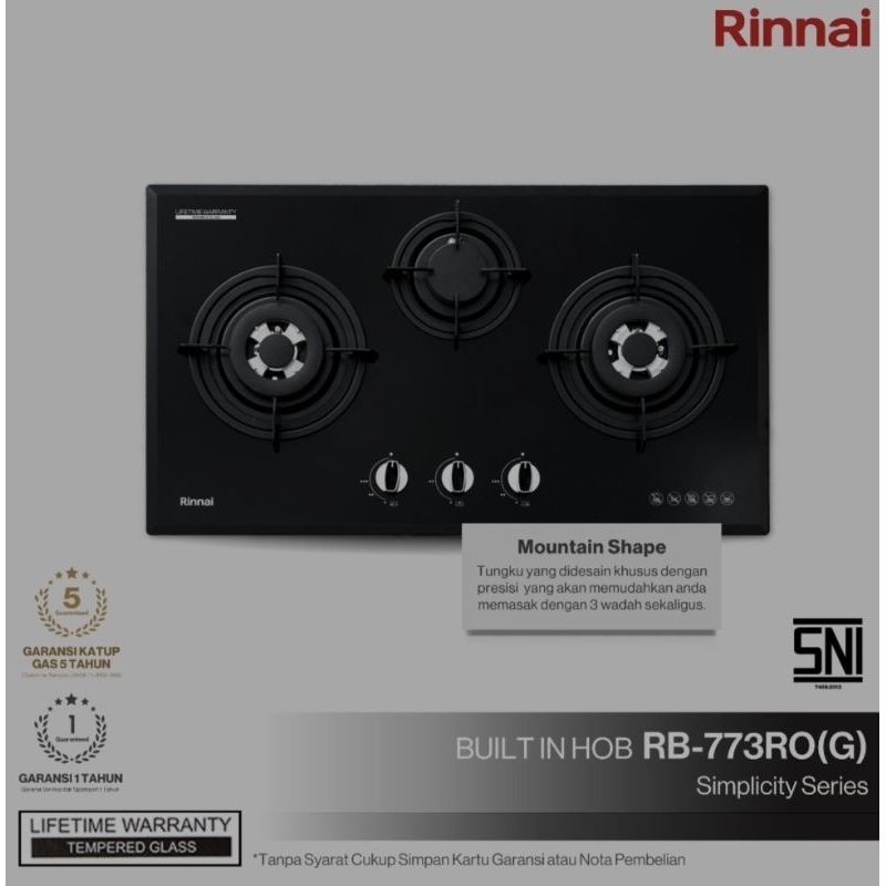 Kompor Tanam Rinnai  3 tungku RB-773RO