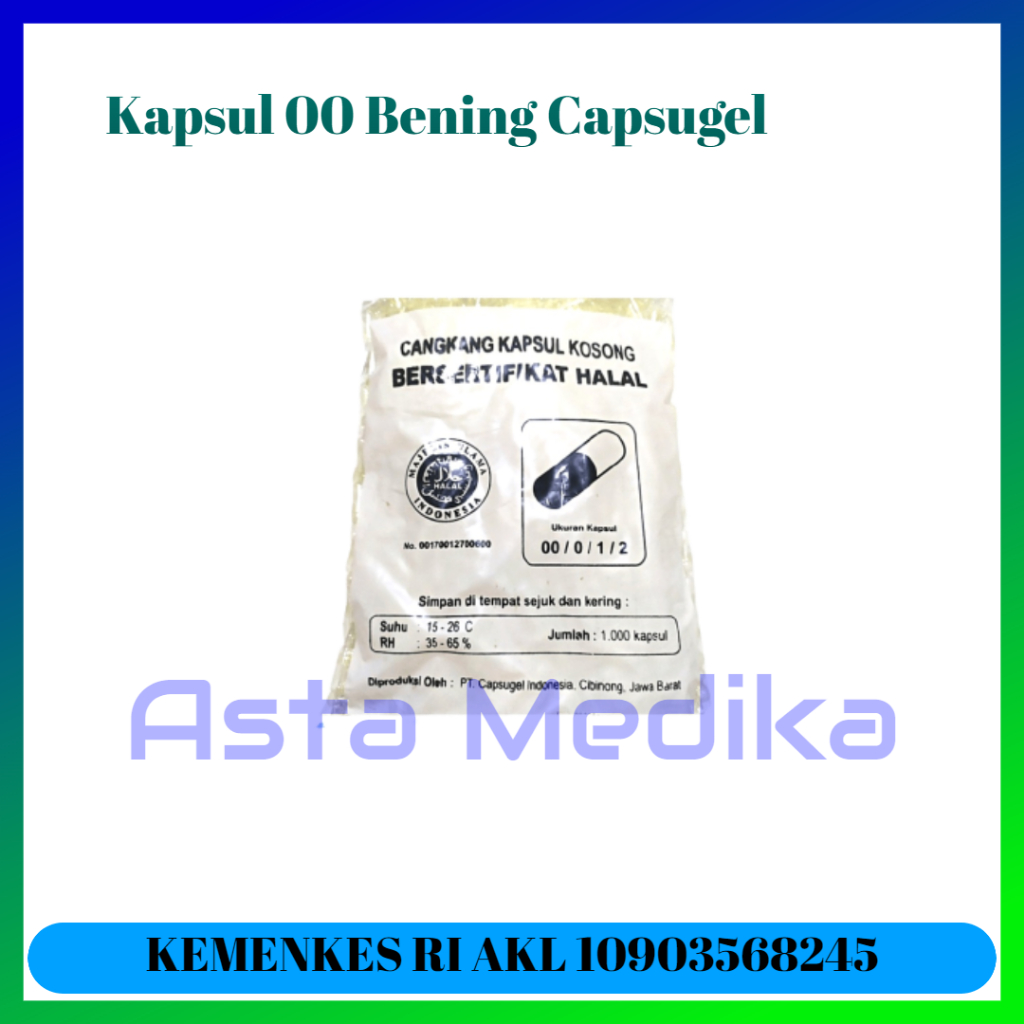 AZO1 Cangkang Kapsul Kosong Warna Ukuran 0, 00, 1, 2, 3 - Kapsul Kosong Halal Capsugel - 1000 butir