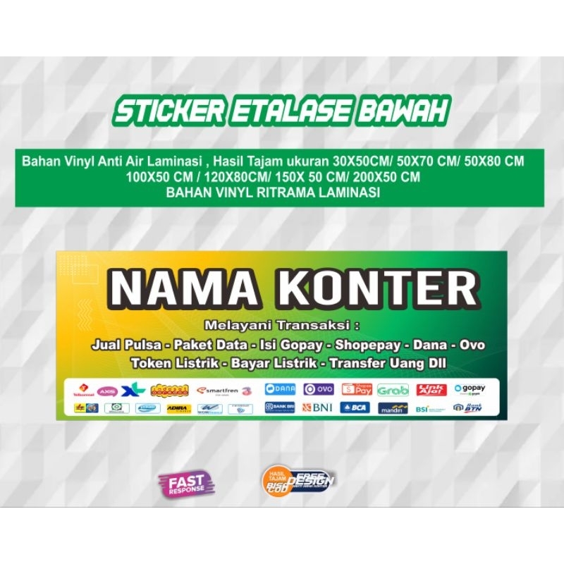 

Stiker Etalase Bawah konter Custom Desain