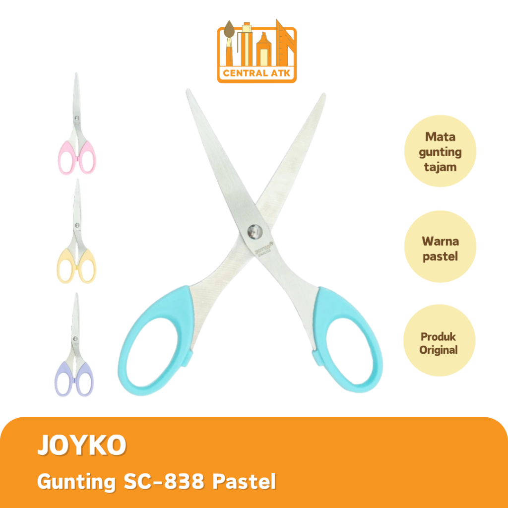 

SCISSORS / GUNTING SEDANG JOYKO SC-838 PASTEL MURAH