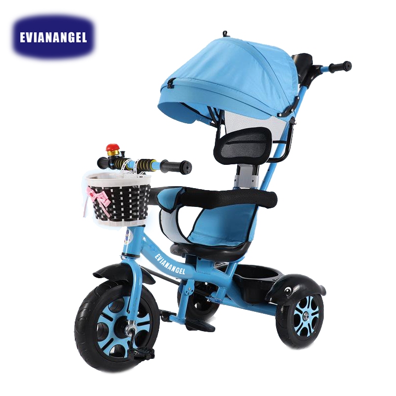 EVIANANGEL Sepeda Roda Tiga Anak Sepeda Roda 3 Bayi Tricycle Anak Sepeda Kereta Dorong Troli Bayi