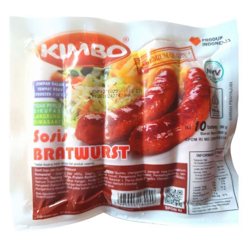 

Kimbo Sosis Bratwurst Ori - Keju Mini Isi 10