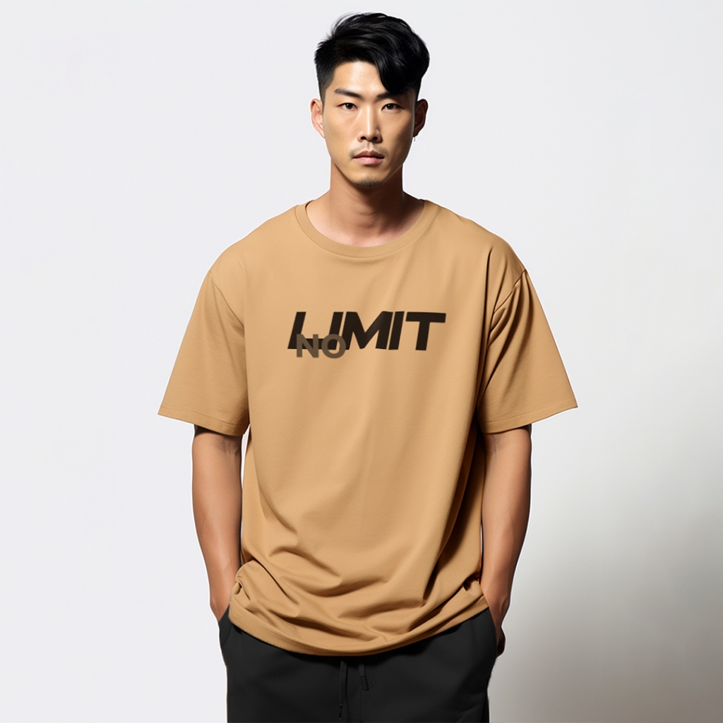 Kaos Oversize Tangan Pendek Tshirt Pria Scuba Lux Tebal "Limit" Putih MTV95 Hitam MTV96 Khaki MTV97