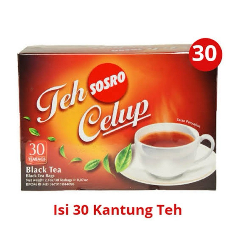 

Teh celup sosro Black tea (Isi 30 & 50) Kantong Bags Tea Asli