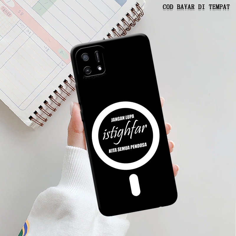 Softcase OPPO A16E / A16K Fashion TOMBOL MAGSAFE ISTIGHFAR ISLAMIC Terbaru  - Untuk Pria - Wanita - 