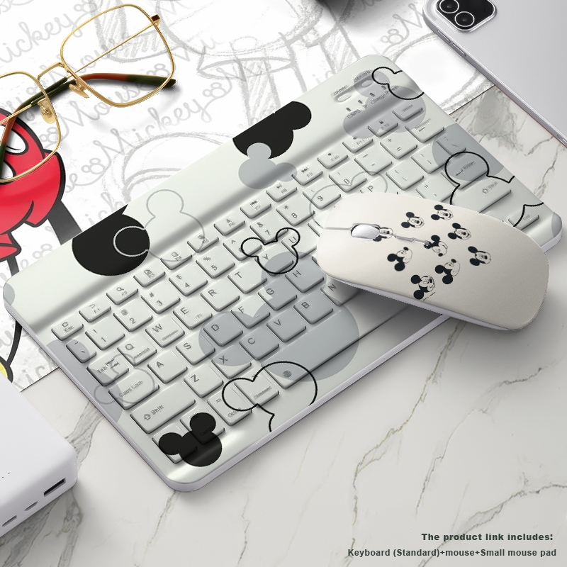 【COD】untuk Bluetooth mouse keyboard Tablet Komputer Laptop ponsel Mouse pad lucu Mickey Mouse