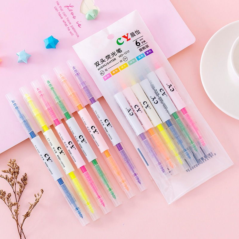 

COD 6 PCS HIGHLITER SPIDOL 2 SISI / MARKER SPIDOL / MARKER PEN COLOR