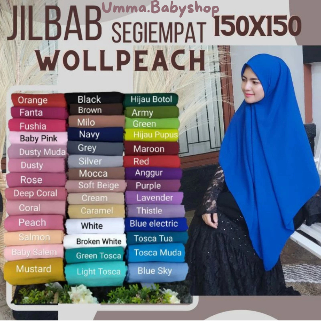 Jilbab Segi Empat Polos 150×150 | Jilbab Jumbo Wolfis Syar'i Besar Bagus