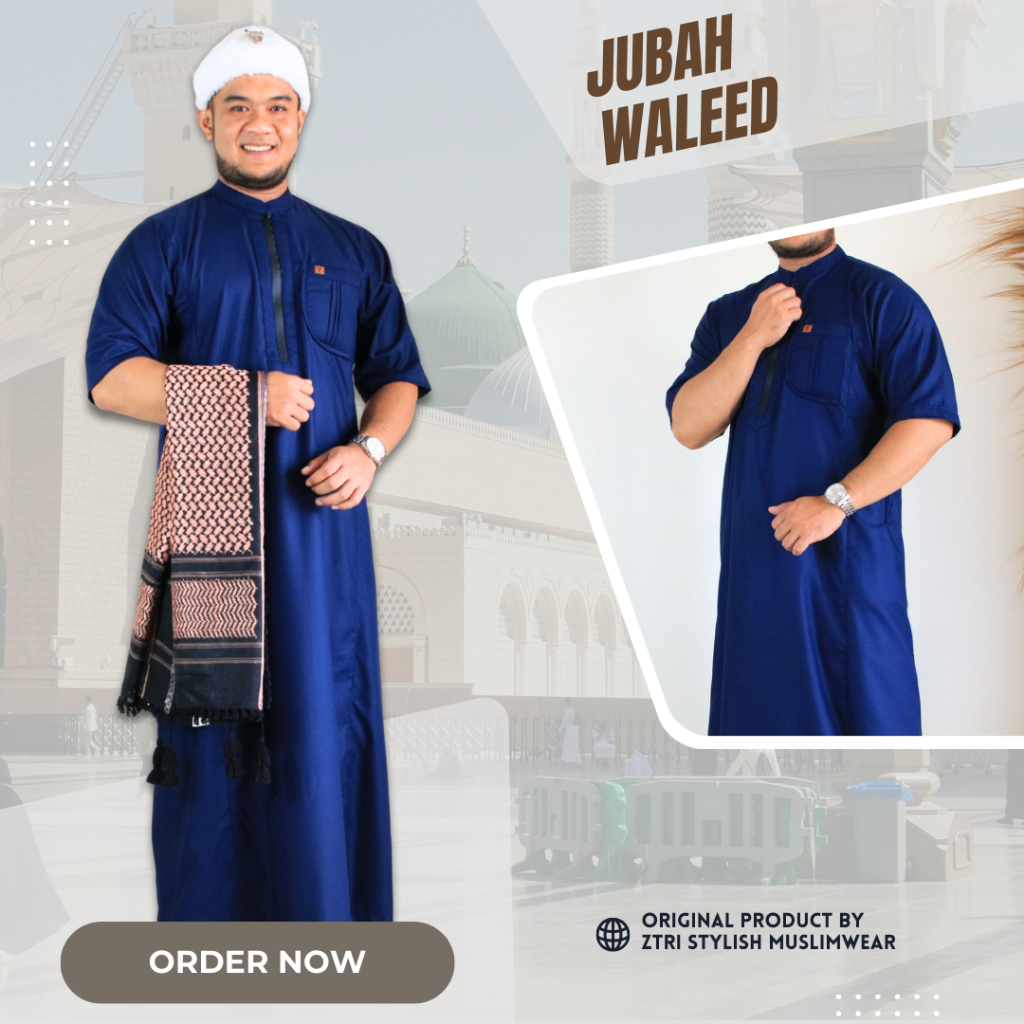 Baju Jubah Pria Dewasa Lengan Pendek Model Resleting Jubah Dewasa Terbaru 2025