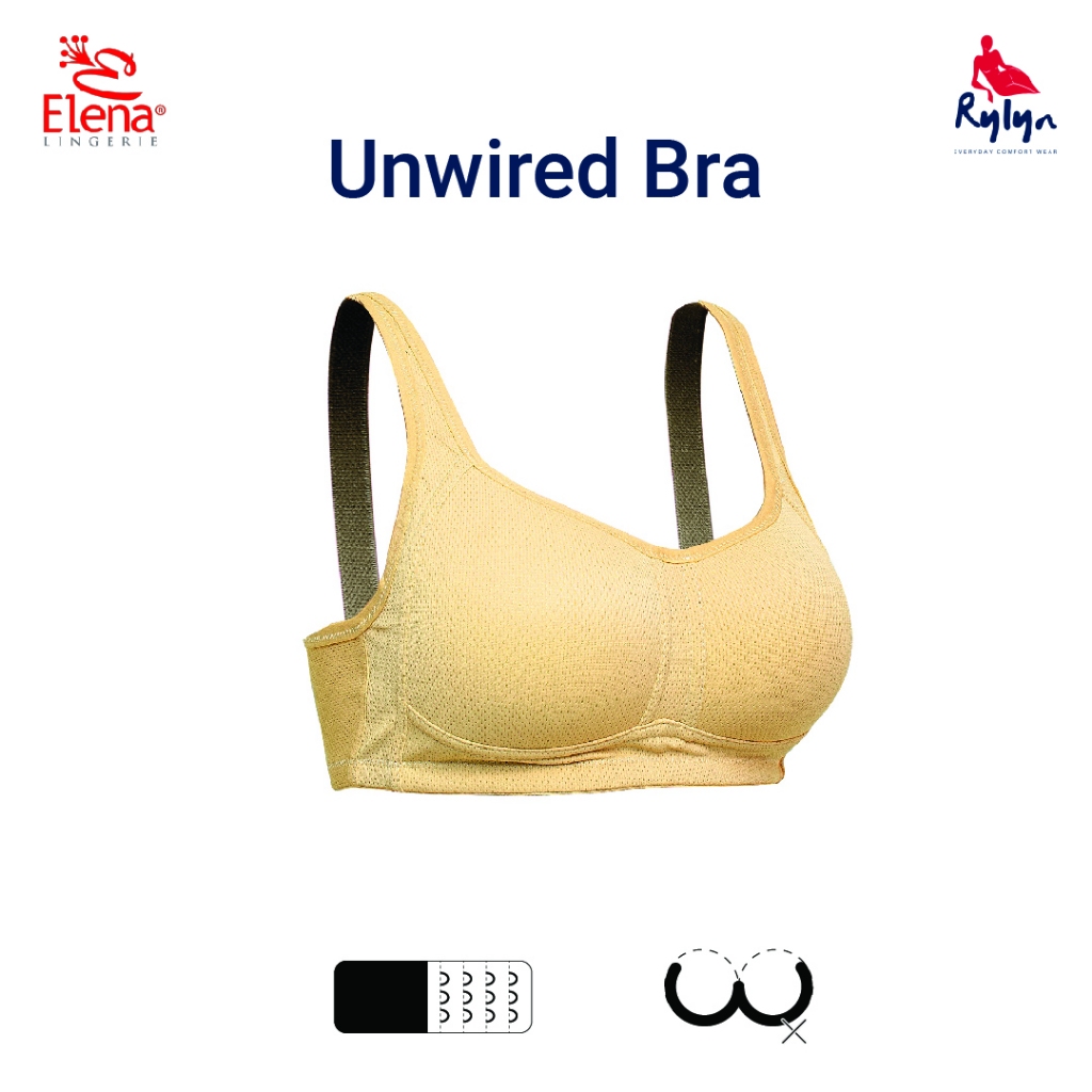 Elena No Wire Bra Wanita Busa Tipis - BH Tanpa Kawat 36C - 40C Warna Mix ( E 24013 )
