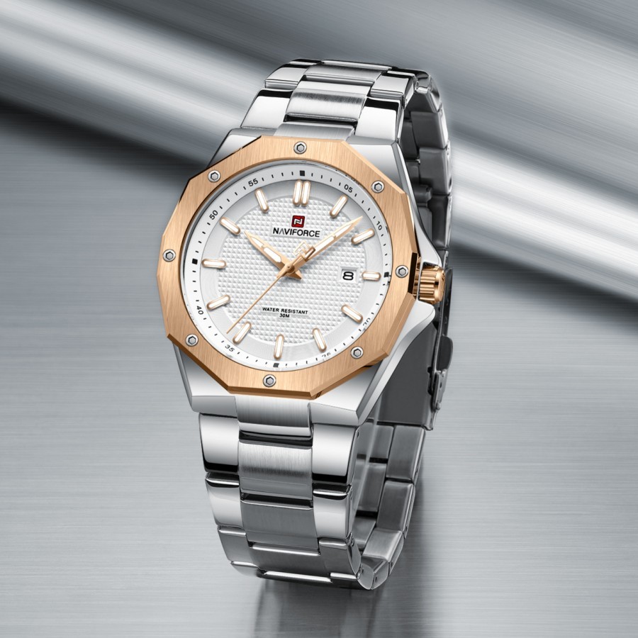 Jam Tangan Pria Naviforce 9200 Stainless Steel Original NF 9200 Original Garansi Resmi