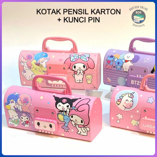 

BOS Kotak Pensil Karton+Kunci Pin/Tempat Pensil/Pensil Case Locker