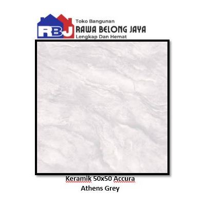 Keramik 50x50 Accura Athens Grey / Keramik Lantai Glossy