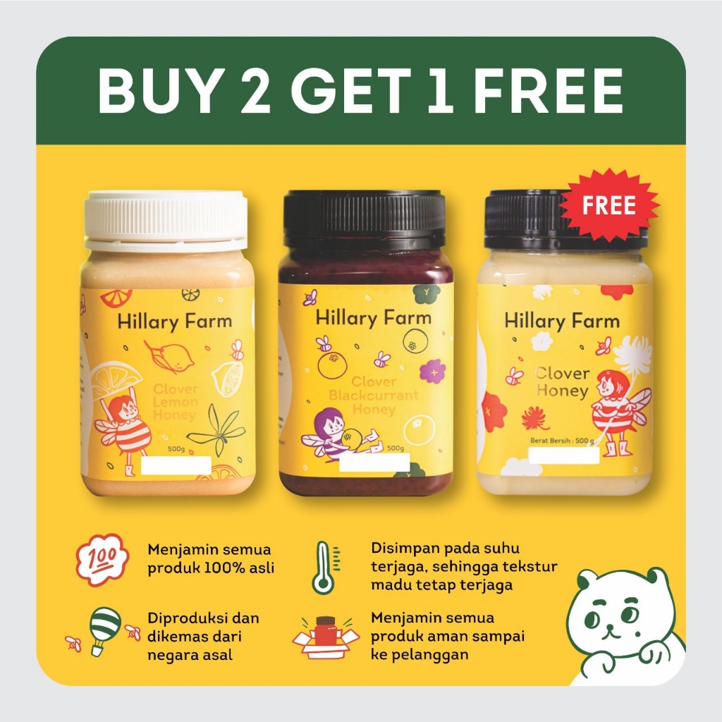 

Clover Lemon Honey + Clover Blackcurrant Honey Free Madu