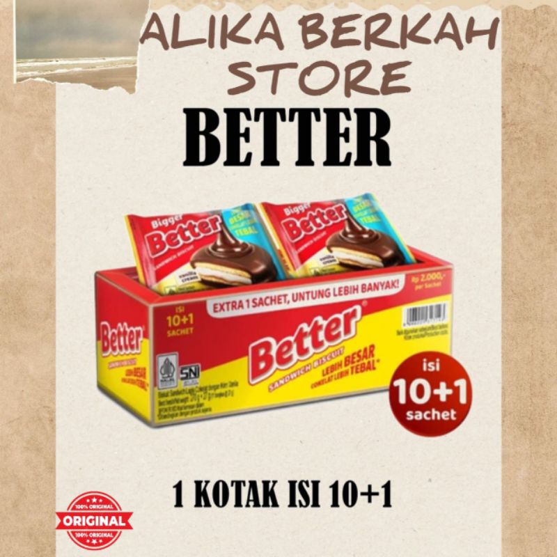 

Better Sandwich | Better renceng | Better Biscuit 1 Box isi 10Pcs