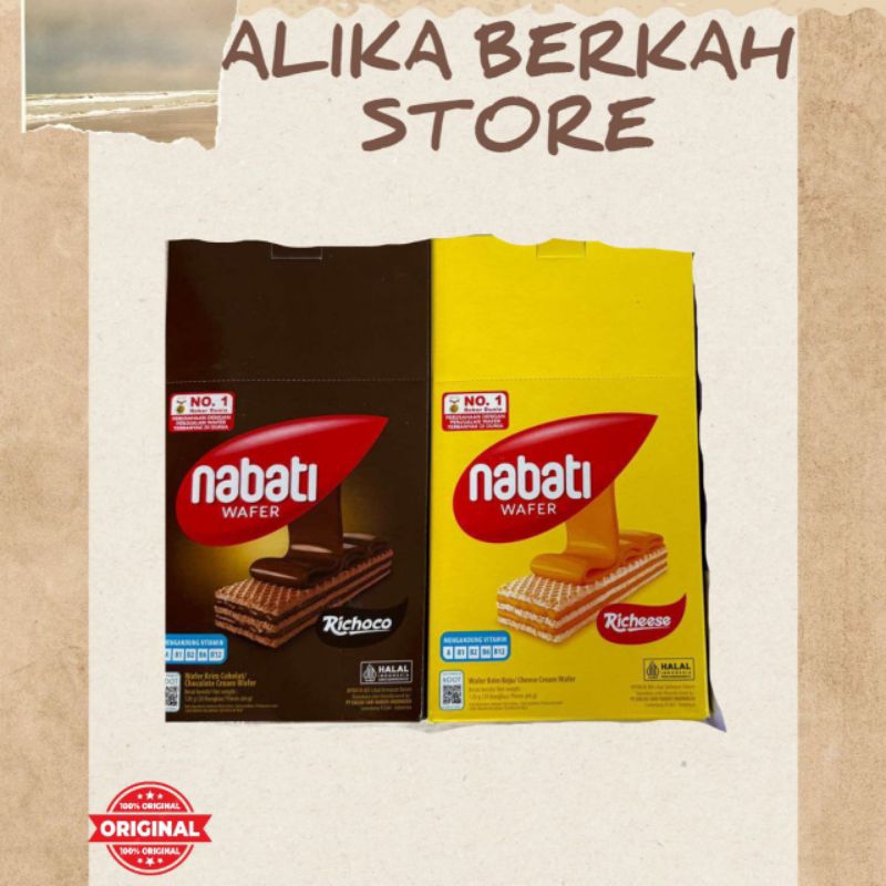 

Nabati Wafer Coklat - Keju 5g 1 Box isi 20Pcs