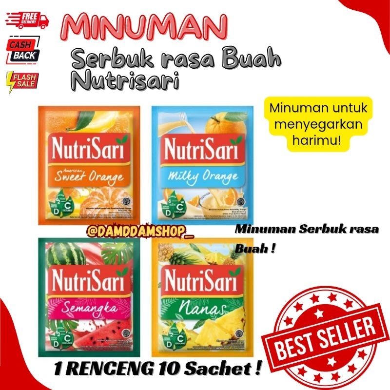

( RENCENG ) NUTRISARI MINUMAN SERBUK ANEKA RASA isi 10pcs