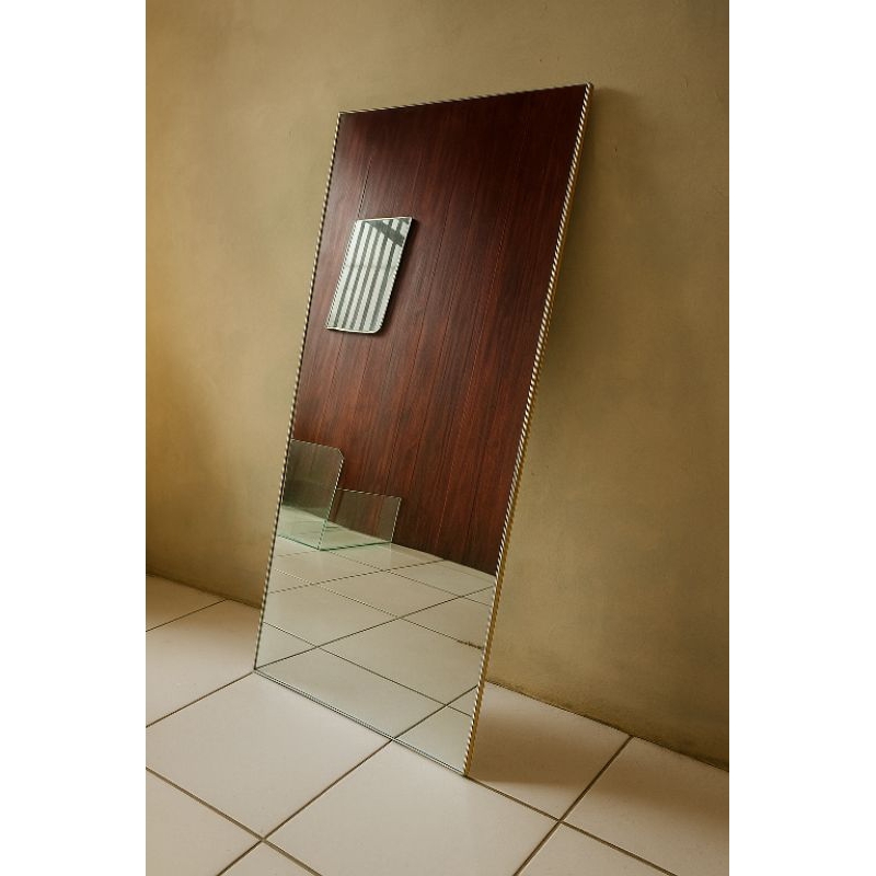 Cermin Dinding Persegi Panjang, Kaca Cermin Rias List Gold