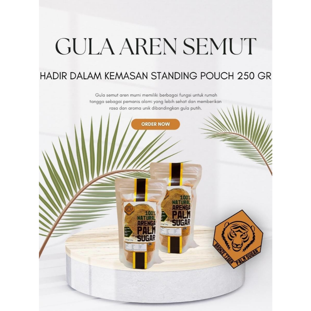 

Bronze Tiger Granulated Palm Sugar 250gr/ Gula Aren bubuk/ Gula Semut kemasan plastik 250 gr