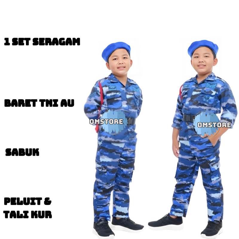 FREE ONGKIR BAJU TENTARA ANAK LAKI LAKI/BAJU PDL ANAK TNI AURI/CUSTOM SERAGAM KARNAVAL ANAK TK PAUD