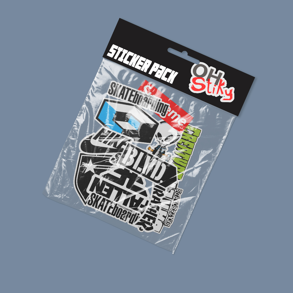

Sticker stiker distro brand skate pack