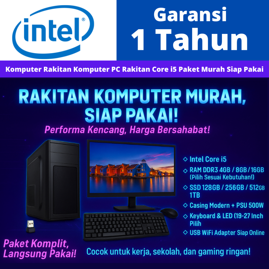 Komputer Rakitan Komputer PC Rakitan Core i5 Paket Murah Siap Pakai