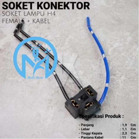 Soket fiting cop lampu H4 Vixion scopy mobil dll kabel bintik ORIGINAL / Socket lampu h4 mobil