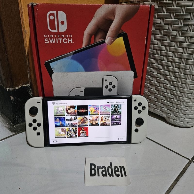 nintendo switch oled ofw fullset 33 games