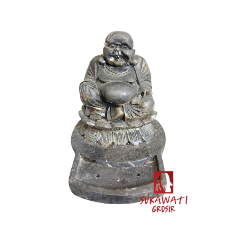 Tempat Dupa Patung Buddha Ketawa Resin
