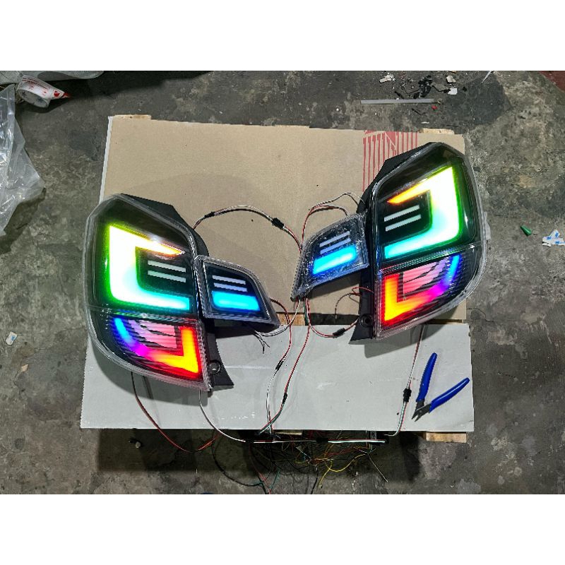 Stoplamp Agya Ayla 2019 full custom RGB Padlepop